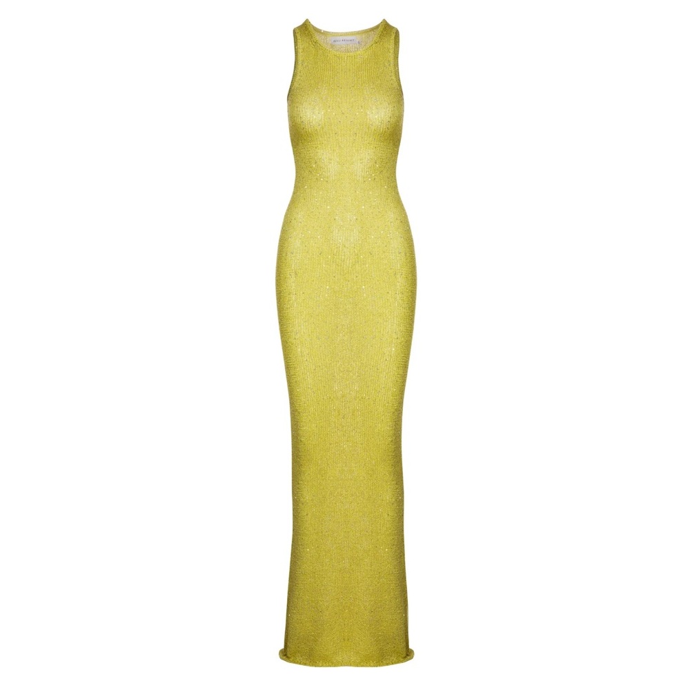 NATALIA DRESS - CHARTREUSE SEQUIN medium NWT maxi dress